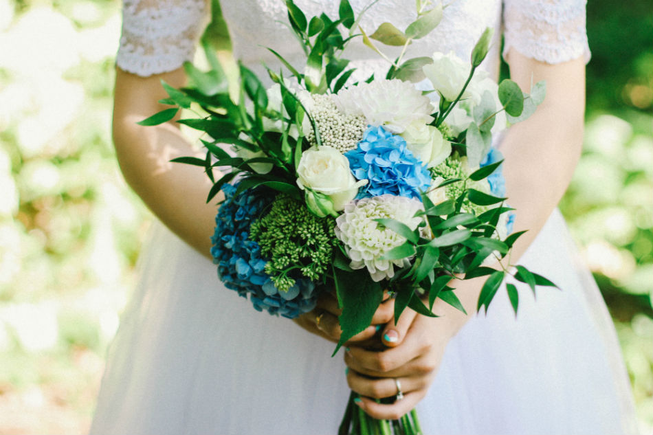 bride with flowers