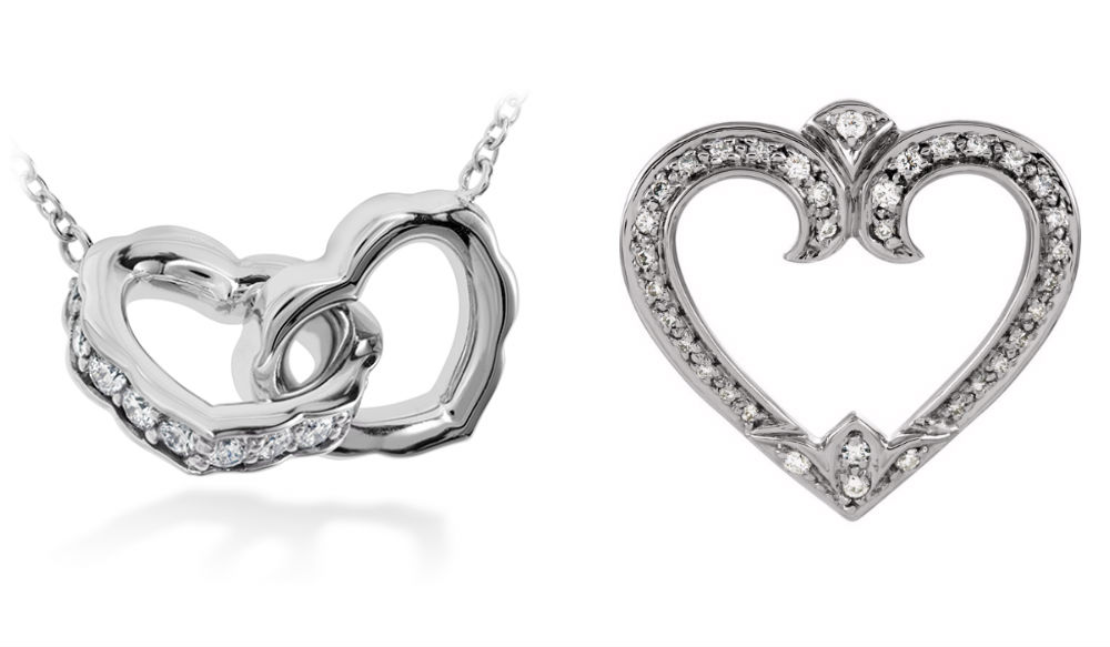 Diamond heart pendants at Northeastern Fine Jewelry