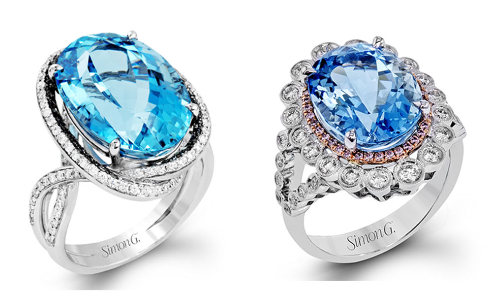 Simon G Aquamarine Engagement Rings