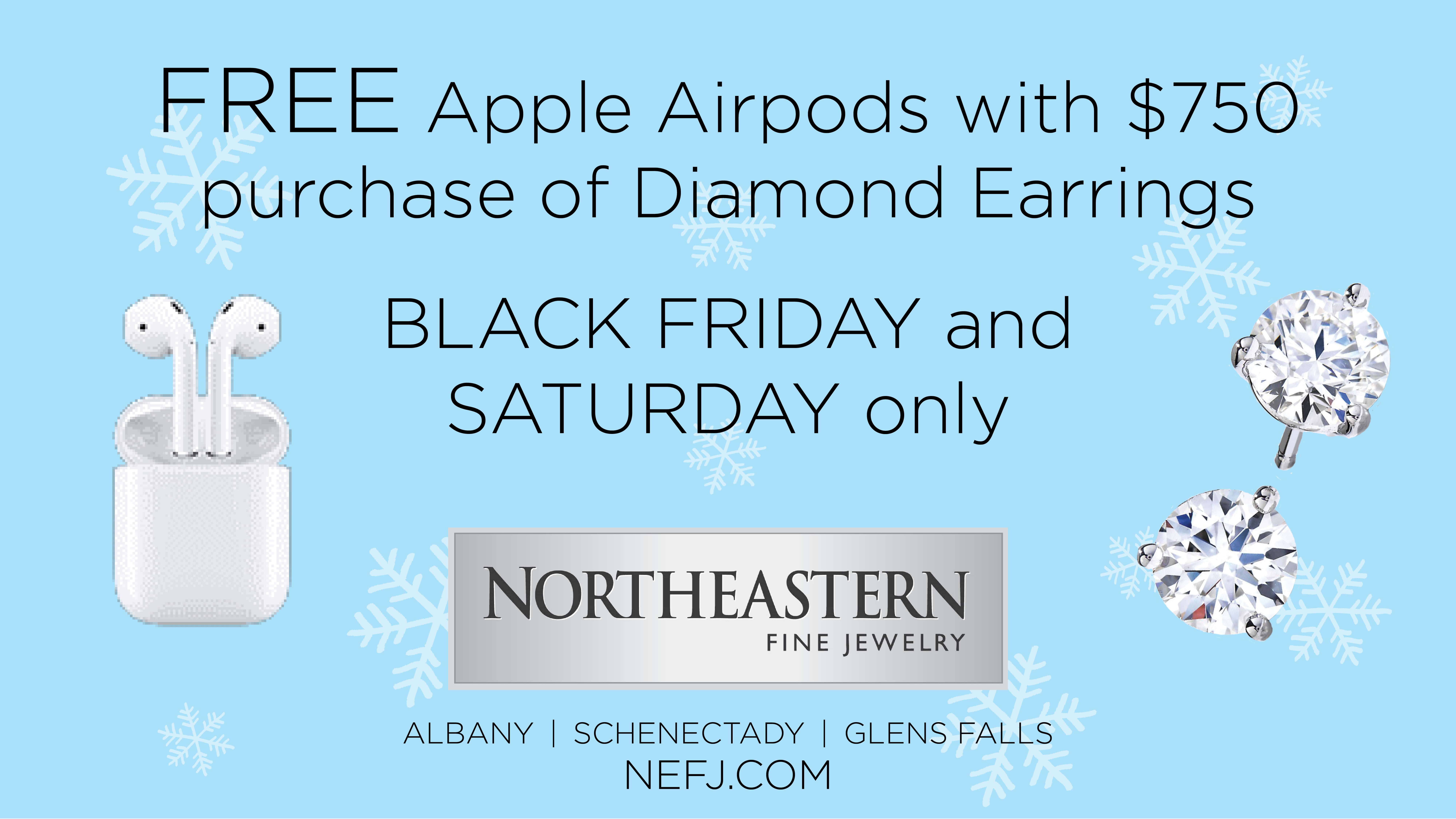 FREE Apple Airpods with $750 Purchase of Diamond Earrings