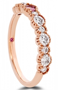 Hearts on Fire Pink Sapphire Wedding Band