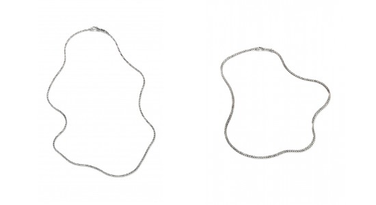 Two simple yet distinctive chain necklaces of different lengths by John Hardy, available at Northeastern Fine Jewelry.