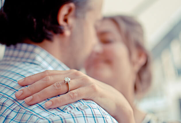 Couple Proposed with Princess Cut Engagement Ring