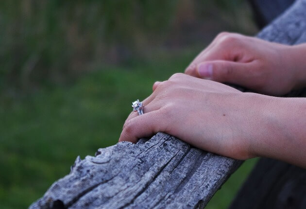 Outdoors Princess Cut Engagement Rings