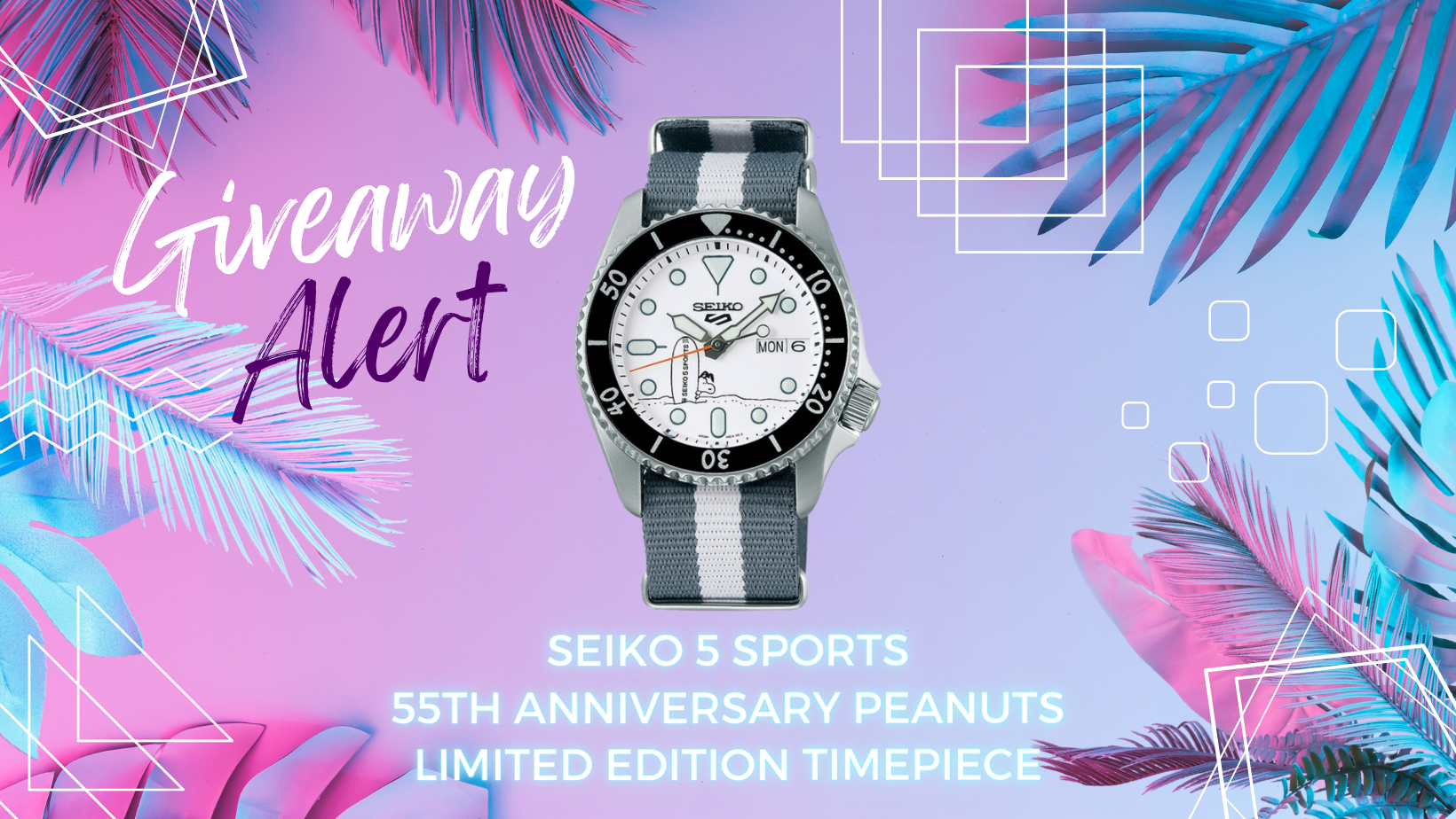 Buy a Seiko to be entered to win a limited edition Peanuts watch